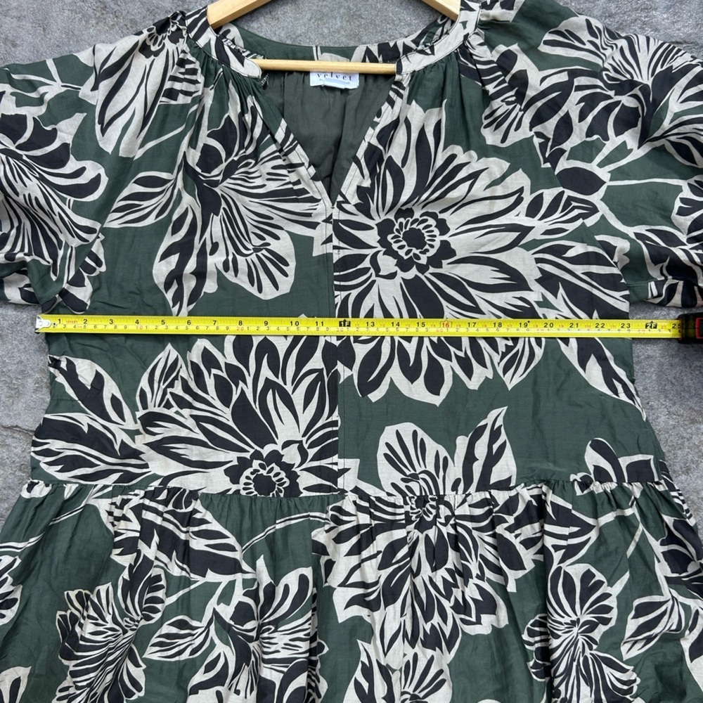 Velvet Graham &Spencer Layne Printed Silk Cotton Short Sleeve Dress Casual Dress - Picture 4 of 9